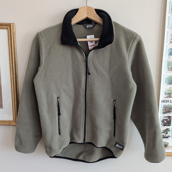 MEC Sweaters - Vintage MEC Sage Green Fleece Full Zip Sweater, size XS